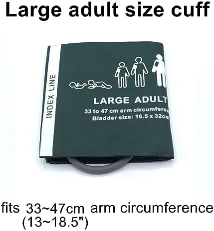 Universal NIBP Cuff for Large Adult, 33-47 cm Single Tube Reusable Nylon Replacement Blood Pressure Cuff, No Connector