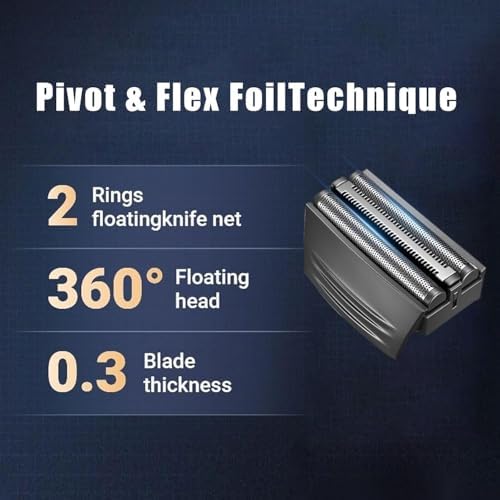 Shaver Replacement Foil Head Compatible with Remington TITANIUM-X Flex & Pivot Foil and Cutter Head for Shaver F4900,F5800,F7800 (Black/2Pack)