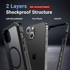 jaroco Magnetic for iPhone 14 Case, [Compatible with MagSafe][Military Grade Drop Protection][Heavy Duty Protection][Non-Slip][Shockproof] 2-Layer Durable Bumper Phone Case 6.1''-Black