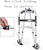Standard Walkers, Old 2-Wheeled Walker with Double arm Support Walker with Foldable Standing Walker Lightweight Aluminium Frame (Color : A)
