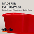 Tribello Plastic Wash Tub Dishpan Basin and Foot Bath for Soaking Feet, Laundry Hand Wash Bucket, Dish Pans for Washing and Storage Cleaning Supplies - 12 Quarts - Heavy Duty - Made in USA (Red)
