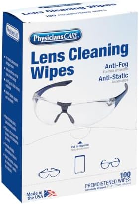 PhysiciansCare Pre-Moistened Anti-Fog, Anti-Static Lens Wipes for Eyeglasses, 1 Pack, (100 Count)