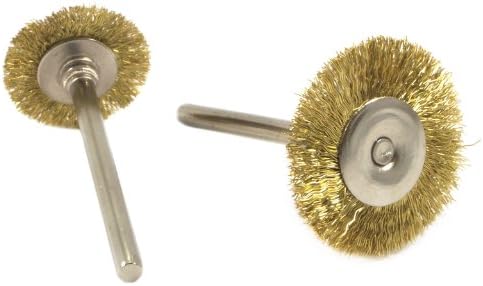 Forney 60213 Brass Brush Set with 3/32-Inch Shaft, 1-Inch and 3/4-Inch, 2-Piece