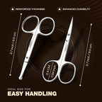 Utopia Care Eyebrow Scissors, Professional Stainless Steel Small Shears for Men and Women, Nose Hair Scissors for Grooming Mustache, Beard, Eyelashes, Ear Hair Trimming, Silver