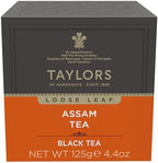 Taylors of Harrogate Pure Assam Black Tea, Loose Leaf, 4.41 Ounce Carton (Pack of 1), Full-bodied, Satisfying & Malty, Caffeinated, Premium Whole Leaf Tea
