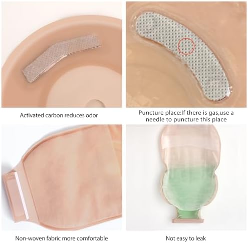 20 Pack Colostomy Bags, One Piece Ostomy Bag Ostomy Supplies, 15 mm-60 mm Cut to Fit Drainable Pouches with Closure for Ileostomy Stoma Care