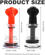 Jesakmie 2 Pair Big Size Red Nipple Correctors for Breastfeeding Women Monther, Nipple Puller Vacuum Suction Cupping Device Nipple Suckers for Flat and Inverted Nipples (BigBlack BigRed)