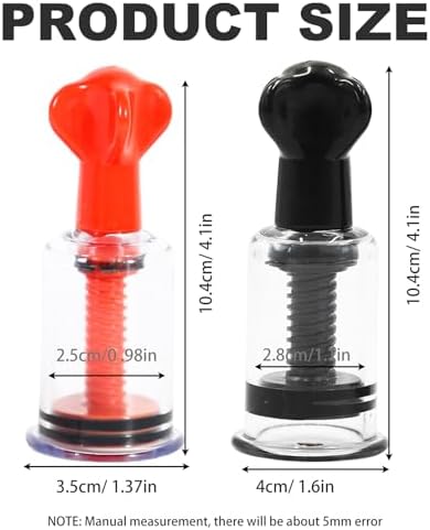 Jesakmie 2 Pair Big Size Red Nipple Correctors for Breastfeeding Women Monther, Nipple Puller Vacuum Suction Cupping Device Nipple Suckers for Flat and Inverted Nipples (BigBlack BigRed)
