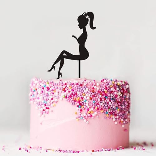 Bride To Be Cake Topper Acrylic Black High Heels Lady Girl Cake Topper for Bridal Engaged Wedding Party Dessert Baking Cake Decorations