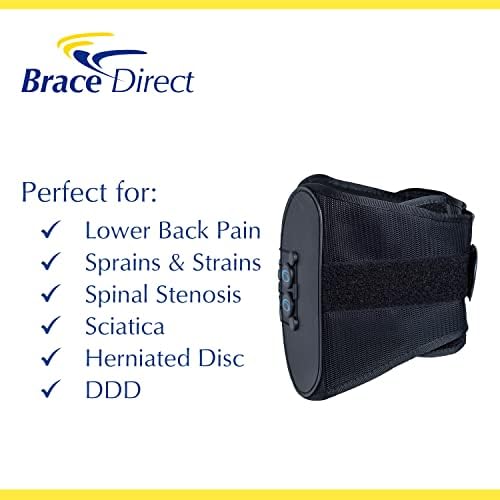 Brace Direct Low Profile Lumbar Back Brace for Lower Back Pain, Sciatica, Herniated Disc, Spinal Stenosis & DDD for Active Recovery (2XL: 45-50 in Waist)
