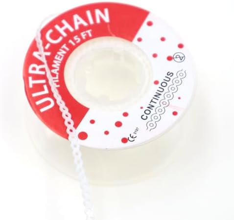 1 Roll/15Ft Orthodontic Dental Elastic Power Chains Dental Elastic Ultra Power Rubber Chain Long Short Closed (White, Continuous)