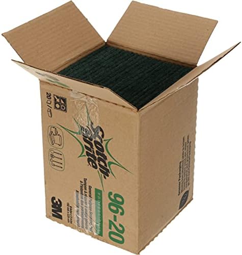 3M Scouring Pad 96-20, 20 Pads, 6” x 9”, General Purpose Cleaning, Food Safe, Non-Rusting