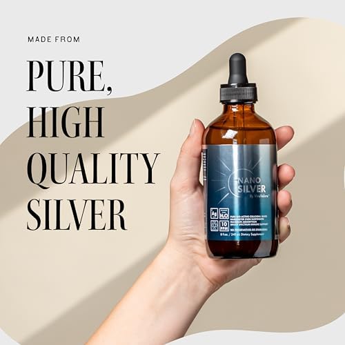 Colloidal Silver Liquid 10 PPM – Immune Support Supplement | Bio-Active Nano Silver, Amber Glass Dropper, Third-Party Lab Tested, Only 2 Ingredients, Made in USA, 8 fl oz
