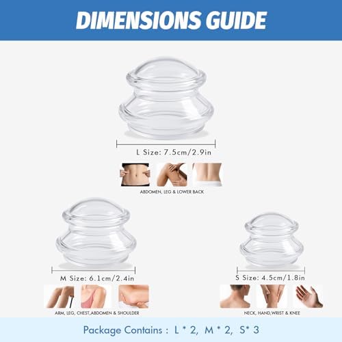 ELERA Silicone Cupping Therapy Set, Professionally Chinese Massage Cups for Cupping Therapy and Cellulite Reduction (7 Cups)