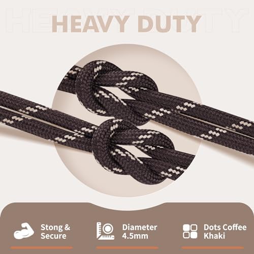 Stepace Round Shoelaces [2 Pairs] Heavy Duty Boot Shoe Laces for Hiking Work Boots