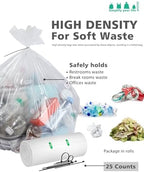 AYOTEE 23 Gallon Trash Bags with Zip Ties, Large Clear Trash Bags 20 Gallon, 50 Count Extra Large Garbage Bags Clear Garbage Bags for Home, Office, Recycling, Lawn and Leaf