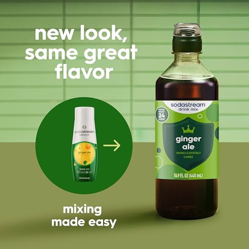 SodaStream Ginger Ale New Pour Bottle, 14.9 Fl Oz (Pack of 4)