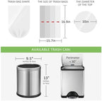 1.2 Gallon 80 Counts Strong Trash Bags Garbage Bags, Bathroom Trash Can Bin Liners, Small Plastic Bags for home office kitchen, fit 5-6 Liter, 0.8-1.6 and 1-1.5 Gal, Clear