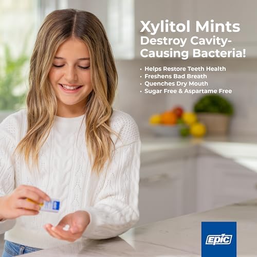 Epic 100% Xylitol Mints - Aspartame Free, Sugar Free - Peppermint Flavored Mints, 180 Pieces (Pack of 1)