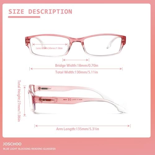 JOSCHOO 6 Pack Computer Reading Glasses for Women and Men with Comfortable Spring Hinges for Men and Womens Readers