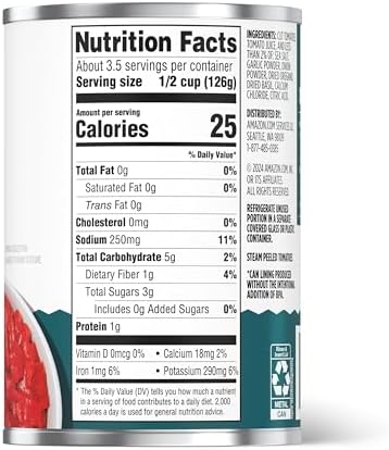 Amazon Grocery, Italian Seasoned Diced Tomatoes, 14.5 Oz