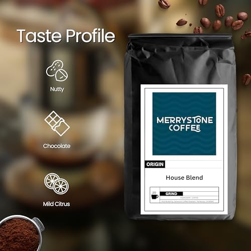 Merrystone House Blend Coffee, Signature Medium Roast, Roasted to Order, 2 Lb, Espresso Grind