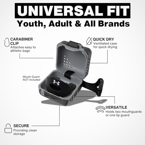 Under Armour Mouth Guard Case. Mouthguard Storage. Keep it Clean and Secure, Black, Adult