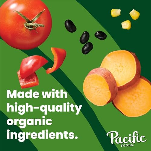 Pacific Foods Organic Harvest Black Bean Chili, Plant Based, 16.5 oz Can