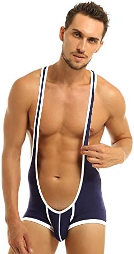iiniim Men's Suspenders Wrestling Singlet Leotard Bodysuit Jumpsuit Swimsuit