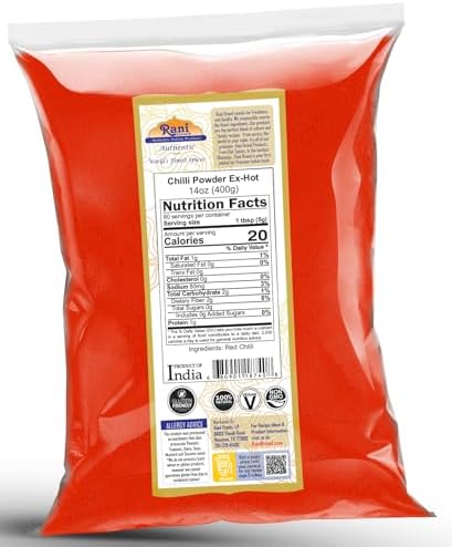 Rani Extra Hot Chilli Powder Indian Spice 14oz (400g) ~ All Natural | No Color added | Gluten Friendly | Vegan | NON-GMO | No Salt or fillers
