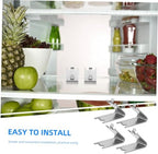 Uonlytech 4pcs Sturdy Stainless Steel Refrigerator Compartment Hooks Adjustable Clips for Fridge Hardware