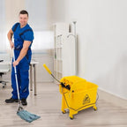 Generic 20L/5.28 Gallon Side Press Wringer Combo Mop Bucket, Commercial Mop Bucket with Wheels