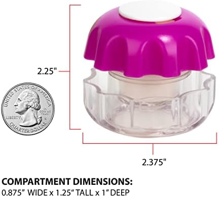 EZY DOSE Crush Pill, Vitamins, Tablets Crusher and Grinder, Effortlessly Crushes Medications into Fine Powder, Features Storage Compartment, Durable, Easy-to-Use Design, Purple, Small, BPA Free