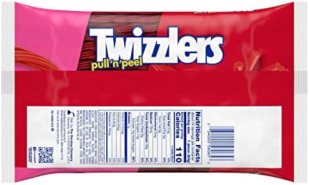 TWIZZLERS PULL 'N' PEEL Cherry Flavored Licorice Style, Chewy Candy Big Bag, 28 oz
