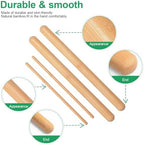 Bamboo Massage Sticks Ergonomic Muscle Relief Tools Portable Therapy Sticks for Deep Tissue Massage, Spa Quality Recovery for Athletes & Home Use, Natural Bamboo Design