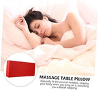 Cabilock 1pc Pu Leather Neck Pillow for Face Massage Table Ergonomic Design Cover Comfortable Support for Beauty Salon and Home Use Red