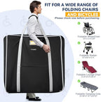 Ytonet Wheelchair Bag, Wheelchair Accessories Designed for Foldable Wheelchairs, With dimensions of 34" L x 11" W x 32" H, Water-Resistant Walker Bag Rollator Accessories, Portable for Car TSA Travel