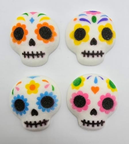 NCS Day of the Dead, Dia De Muerto, Sugar Skull Edible Cake Toppers, 12 Count