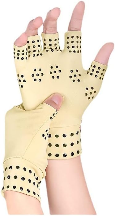 Arthritis Compression Magnetic Anti-Arthritis Therapeutic Therapy Fingerless Gloves - Heal Joints Pain Relief ((Nude)