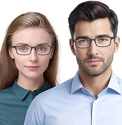 LUFF Unbreakable Reading Glasses for Women,4PCS Blue Light Blocking Reading Glasses Men,Comfortable Spring Hinge Readers