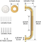 20 Inch Anti Slip Shower Grab Bar Gold, Munzong 2 Pack Bathroom Grab Bar, Knurled Bathroom Balance Bar,Safety Hand Rail Support Handicap Elderly Injury Senior Assist Bath Handle