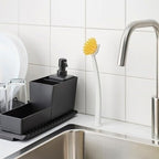RINNIG Dish brush, bright yellow/off-white
