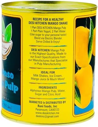 Desi Kitchen Alphonso Mango Pulps 850g(30oz) Delicious flavor By Rani Foods Inc