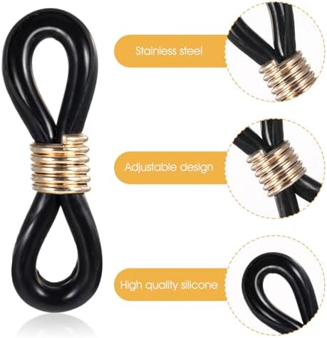 40Pcs Eyeglass Chain Connector, Glass Holders for Women Eyeglasses Sunglasses Stylish Accessories Around Neck Chain Anti Slip Straps(Rubber Zinc Alloy)