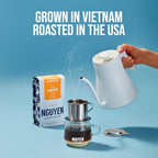 Nguyen Coffee Supply - Hanoi Robusta: Dark Roast Premium Ground Coffee Beans, Vietnamese Single Origin, Direct Trade, Low Acid with High Caffeine Content, Roasted in Brooklyn [12 oz Bag]