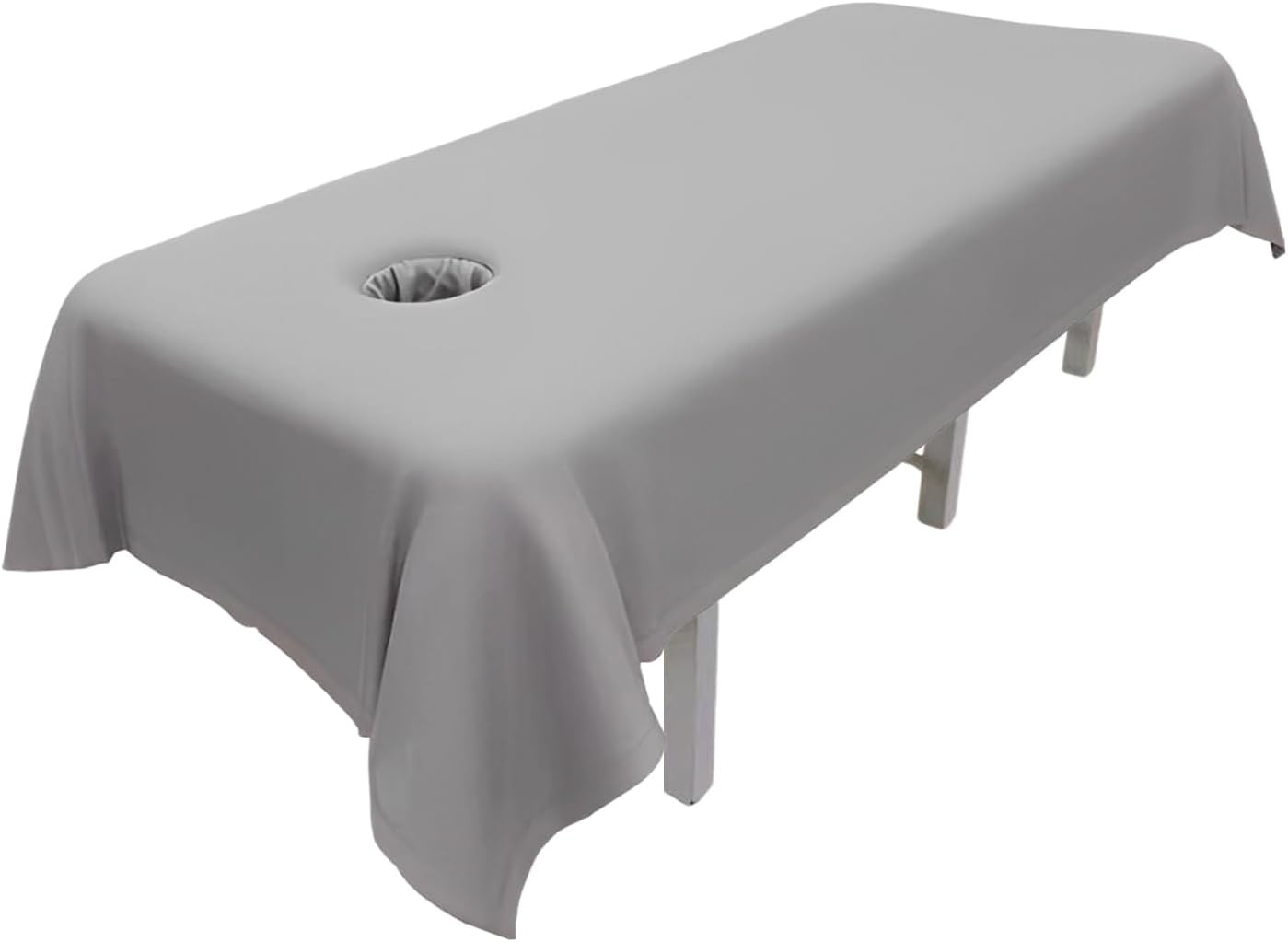 Massage Table Sheets,Massage Table Cover,Massage Linens, Massage Fitted Sheet, Massage Face Rest Cover with Hole, Sutiable for Beauty,Spa 55 * 95 in (Grey with Hole)
