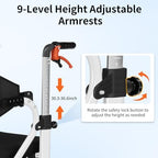 Nihhcune 4-in-1 Mobility Wheelchair Combination, No Installation Design, Walkers for Seniors, Foldable Walker with Seat, Rollator Walker with Durable Aluminum, Ergonomic Design Rolling Walker, White
