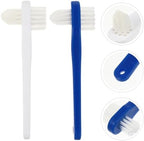 ARTIBETTER 2Pcs Double-Sided False Toothbrush Cleaning Tool (White + Blue)