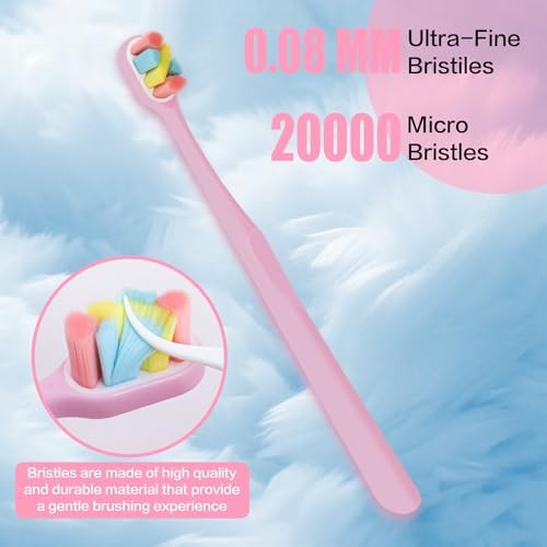Tetragonal tree 6 Count Extra Soft Toothbrushes | Periodontist-Designed Tapered Bristles for Sensitive Teeth and Receding Gums | Plaque Remover Toothbrushes in Bucket Packaging - Colors May Vary
