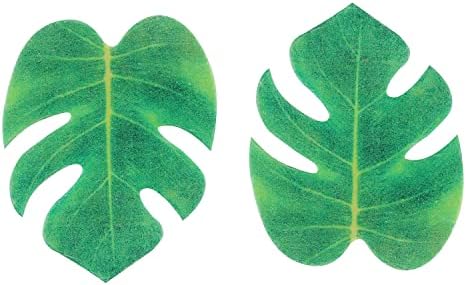 Palm Leaf Cake Topper 48PCS Edible Tropical Turtle Leaves Cupcake Toppers for Hawaii Theme Party Summer Decoration Birthday Party Supplies